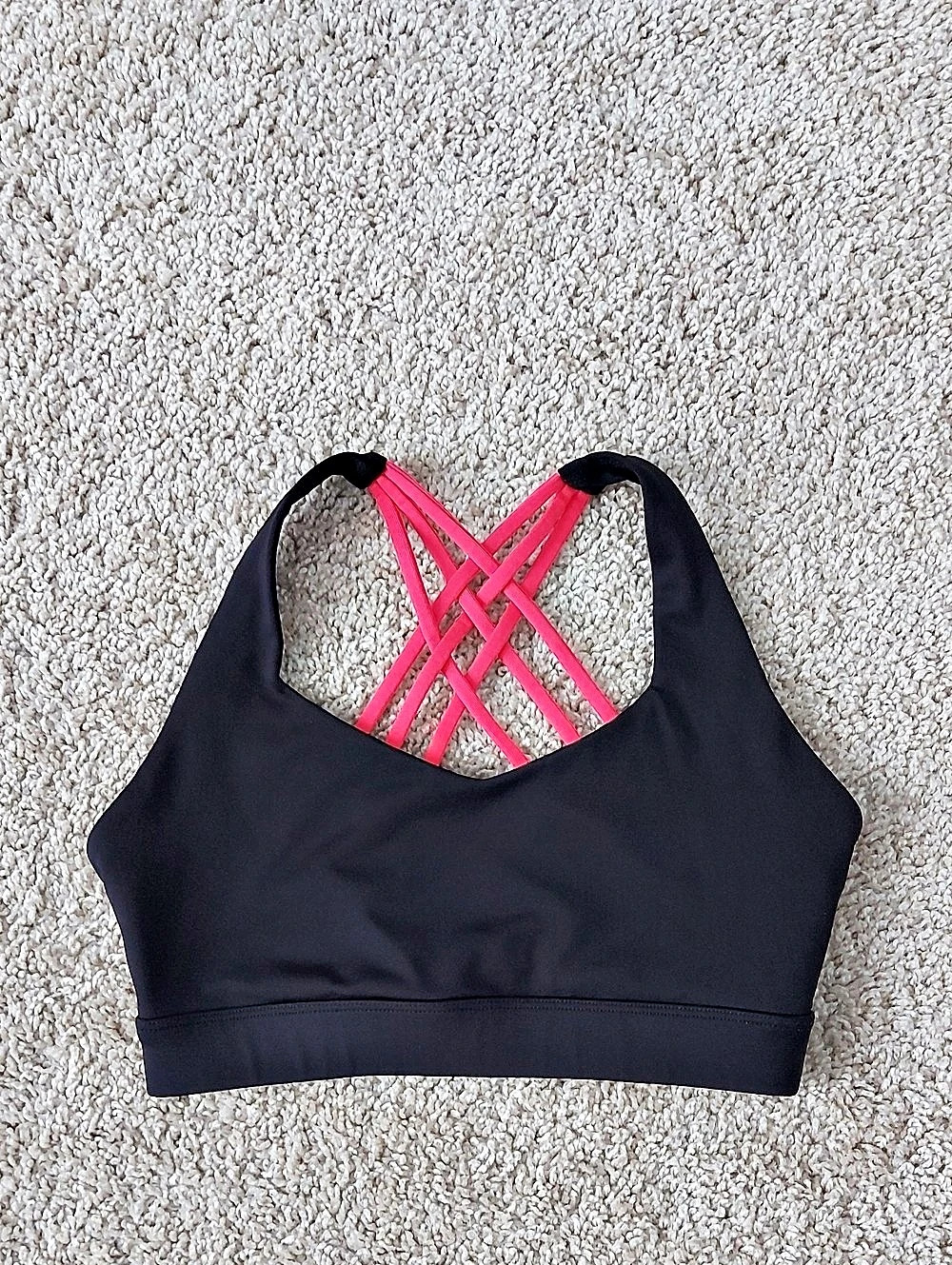 Forever 21 Sports Bra Set in Black & Red Size Medium
